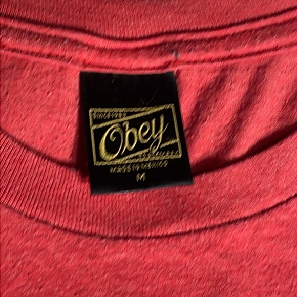 Obey Propaganda Men’s Red Tee Size Medium - Picture 2 of 5